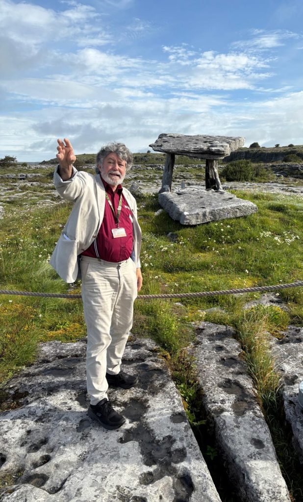 Peter describing the Poulnabrone Cairn, Ireland's oldest known man-made structure. 